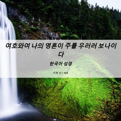 Picture 06 - 시편 25:1 KOR - 여호와여 나의 영혼이 주를 우러러 - Bible Verse Picture