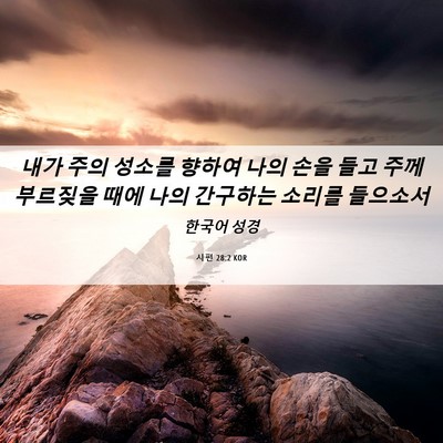 Picture 06 - 시편 28:2 KOR - 내가 주의 성소를 향하여 나의 손을 - Bible Verse Picture