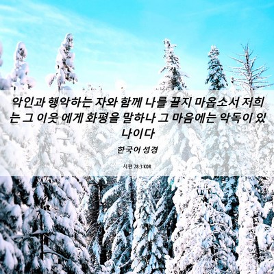 Picture 06 - 시편 28:3 KOR - 악인과 행악하는 자와 함께 나를 - Bible Verse Picture