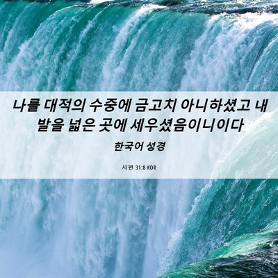 Picture 06 - 시편 31:8 KOR - 나를 대적의 수중에 금고치 - Bible Verse Picture