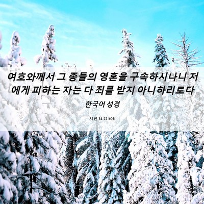 Picture 06 - 시편 34:22 KOR - 여호와께서 그 종들의 영혼을 - Bible Verse Picture