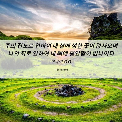 Picture 06 - 시편 38:3 KOR - 주의 진노로 인하여 내 살에 성한 - Bible Verse Picture