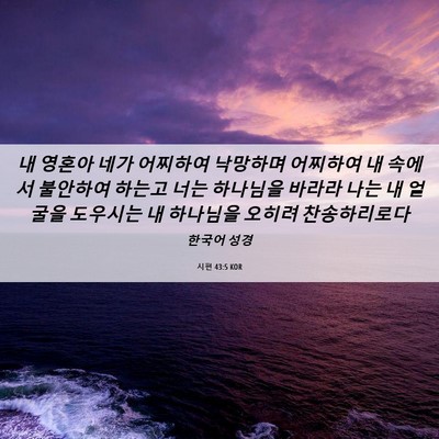 Picture 06 - 시편 43:5 KOR - 내 영혼아 네가 어찌하여 낙망하며 - Bible Verse Picture