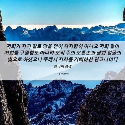 Picture 06 - 시편 44:3 KOR - 저희가 자기 칼로 땅을 얻어 - Bible Verse Picture