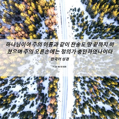 Picture 06 - 시편 48:10 KOR - 하나님이여 주의 이름과 같이 찬송도 - Bible Verse Picture