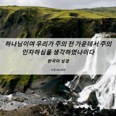 Picture 06 - 시편 48:9 KOR - 하나님이여 우리가 주의 전 가운데서 - Bible Verse Picture