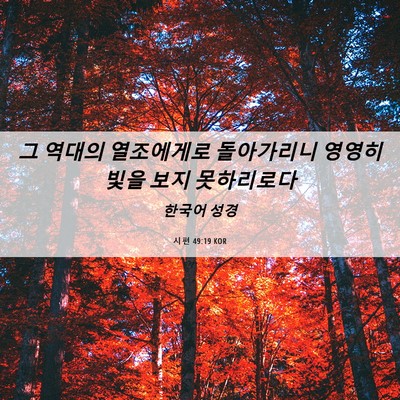 Picture 06 - 시편 49:19 KOR - 그 역대의 열조에게로 돌아가리니 - Bible Verse Picture