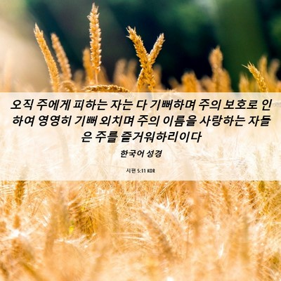 Picture 06 - 시편 5:11 KOR - 오직 주에게 피하는 자는 다 - Bible Verse Picture