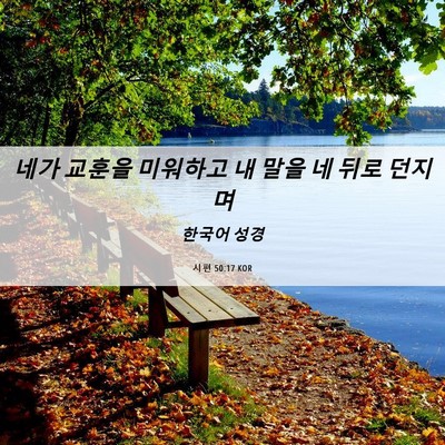 Picture 06 - 시편 50:17 KOR - 네가 교훈을 미워하고 내 말을 네 - Bible Verse Picture