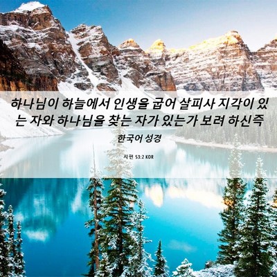 Picture 06 - 시편 53:2 KOR - 하나님이 하늘에서 인생을 굽어 - Bible Verse Picture