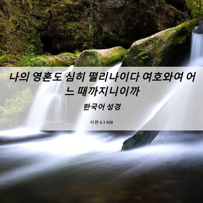 Picture 06 - 시편 6:3 KOR - 나의 영혼도 심히 떨리나이다 - Bible Verse Picture