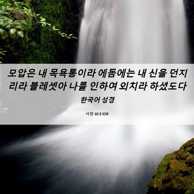 Picture 06 - 시편 60:8 KOR - 모압은 내 목욕통이라 에돔에는 내 - Bible Verse Picture
