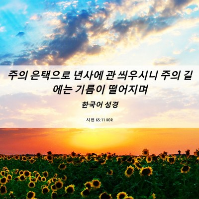 Picture 06 - 시편 65:11 KOR - 주의 은택으로 년사에 관 씌우시니 - Bible Verse Picture