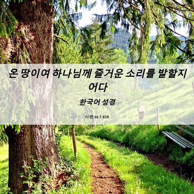 Picture 06 - 시편 66:1 KOR - 온 땅이여 하나님께 즐거운 소리를 - Bible Verse Picture