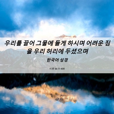 Picture 06 - 시편 66:11 KOR - 우리를 끌어 그물에 들게 하시며 - Bible Verse Picture