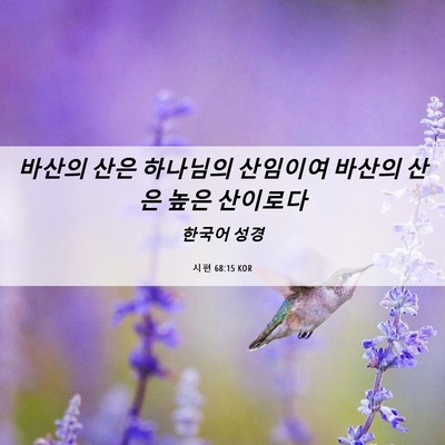 Picture 06 - 시편 68:15 KOR - 바산의 산은 하나님의 산임이여 - Bible Verse Picture