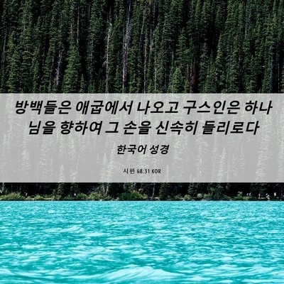 Picture 06 - 시편 68:31 KOR - 방백들은 애굽에서 나오고 구스인은 - Bible Verse Picture