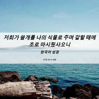 Picture 06 - 시편 69:21 KOR - 저희가 쓸개를 나의 식물로 주며 - Bible Verse Picture