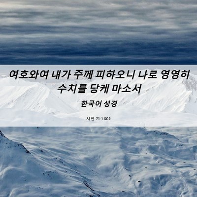 Picture 06 - 시편 71:1 KOR - 여호와여 내가 주께 피하오니 나로 - Bible Verse Picture