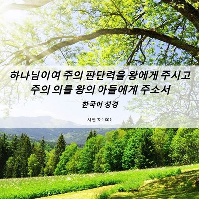 Picture 06 - 시편 72:1 KOR - 하나님이여 주의 판단력을 왕에게 - Bible Verse Picture