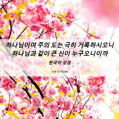 Picture 06 - 시편 77:13 KOR - 하나님이여 주의 도는 극히 - Bible Verse Picture