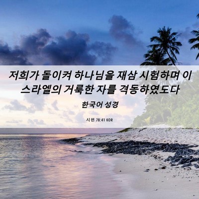 Picture 06 - 시편 78:41 KOR - 저희가 돌이켜 하나님을 재삼 - Bible Verse Picture