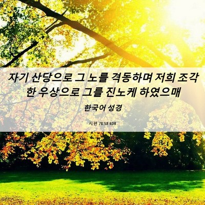 Picture 06 - 시편 78:58 KOR - 자기 산당으로 그 노를 격동하며 - Bible Verse Picture