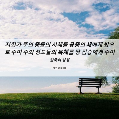 Picture 06 - 시편 79:2 KOR - 저희가 주의 종들의 시체를 공중의 - Bible Verse Picture