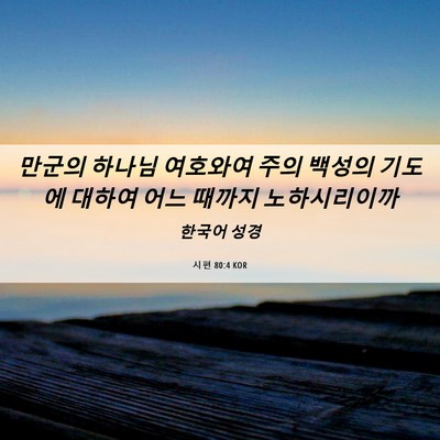 Picture 06 - 시편 80:4 KOR - 만군의 하나님 여호와여 주의 백성의 - Bible Verse Picture