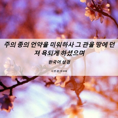 Picture 06 - 시편 89:39 KOR - 주의 종의 언약을 미워하사 그 관을 - Bible Verse Picture
