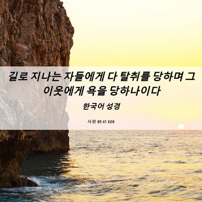 Picture 06 - 시편 89:41 KOR - 길로 지나는 자들에게 다 탈취를 - Bible Verse Picture