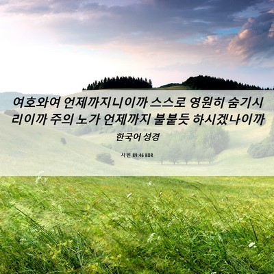 Picture 06 - 시편 89:46 KOR - 여호와여 언제까지니이까 스스로 - Bible Verse Picture