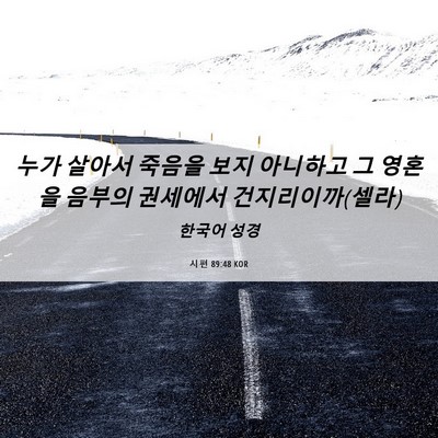 Picture 06 - 시편 89:48 KOR - 누가 살아서 죽음을 보지 아니하고 - Bible Verse Picture