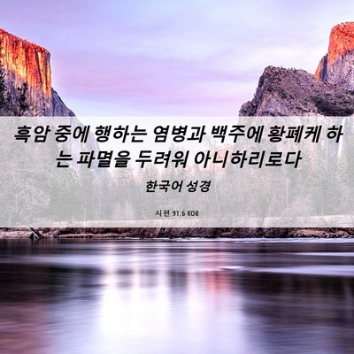 Picture 06 - 시편 91:6 KOR - 흑암 중에 행하는 염병과 백주에 - Bible Verse Picture