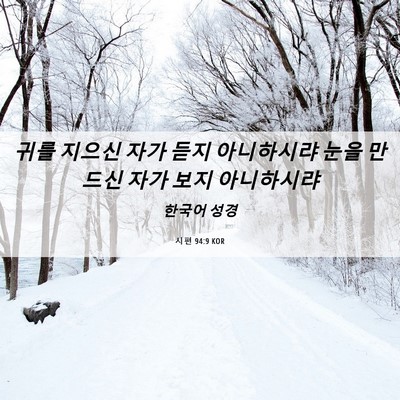 Picture 06 - 시편 94:9 KOR - 귀를 지으신 자가 듣지 아니하시랴 - Bible Verse Picture