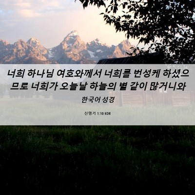 Picture 06 - 신명기 1:10 KOR - 너희 하나님 여호와께서 너희를 - Bible Verse Picture
