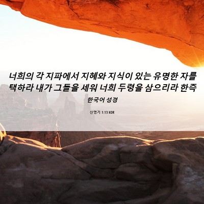 Picture 06 - 신명기 1:13 KOR - 너희의 각 지파에서 지혜와 지식이 - Bible Verse Picture