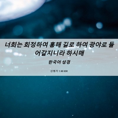 Picture 06 - 신명기 1:40 KOR - 너희는 회정하여 홍해 길로 하여 - Bible Verse Picture
