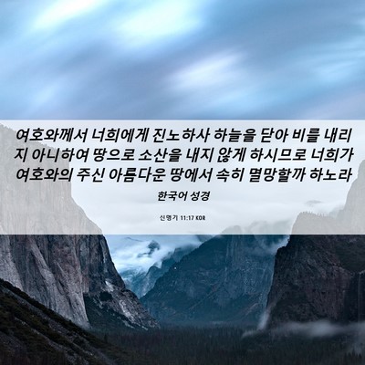 Picture 06 - 신명기 11:17 KOR - 여호와께서 너희에게 진노하사 - Bible Verse Picture