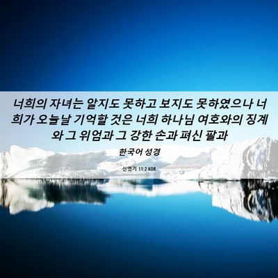 Picture 06 - 신명기 11:2 KOR - 너희의 자녀는 알지도 못하고 보지도 - Bible Verse Picture
