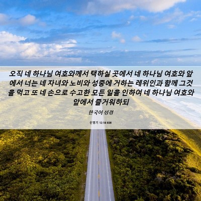 Picture 06 - 신명기 12:18 KOR - 오직 네 하나님 여호와께서 택하실 - Bible Verse Picture