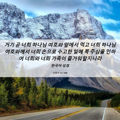Picture 06 - 신명기 12:7 KOR - 거기 곧 너희 하나님 여호와 앞에서 - Bible Verse Picture