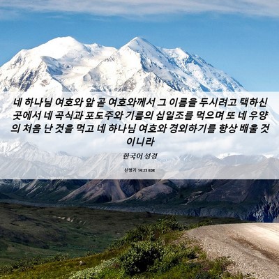 Picture 06 - 신명기 14:23 KOR - 네 하나님 여호와 앞 곧 여호와께서 - Bible Verse Picture