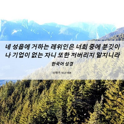 Picture 06 - 신명기 14:27 KOR - 네 성읍에 거하는 레위인은 너희 - Bible Verse Picture