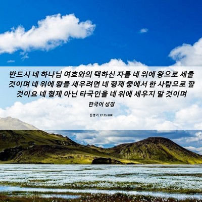 Picture 06 - 신명기 17:15 KOR - 반드시 네 하나님 여호와의 택하신 - Bible Verse Picture