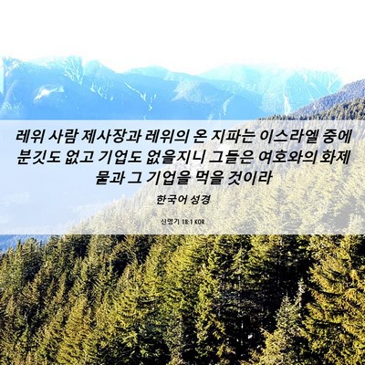 Picture 06 - 신명기 18:1 KOR - 레위 사람 제사장과 레위의 온 - Bible Verse Picture