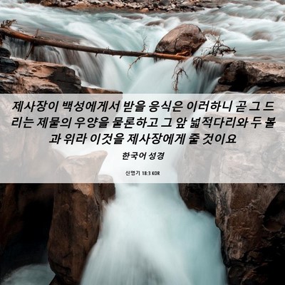 Picture 06 - 신명기 18:3 KOR - 제사장이 백성에게서 받을 응식은 - Bible Verse Picture