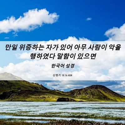 Picture 06 - 신명기 19:16 KOR - 만일 위증하는 자가 있어 아무 - Bible Verse Picture
