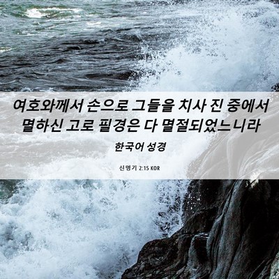 Picture 06 - 신명기 2:15 KOR - 여호와께서 손으로 그들을 치사 진 - Bible Verse Picture