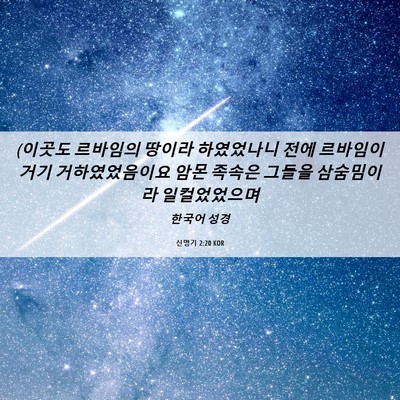 Picture 06 - 신명기 2:20 KOR - (이곳도 르바임의 땅이라 하였었나니 - Bible Verse Picture